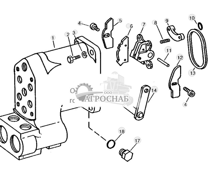 Selective Control Valve Housing, Rocker And Operating Cams 
